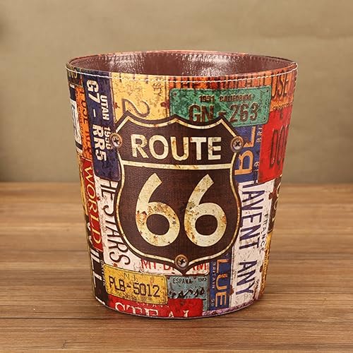 Miniatura 2 de Bote de basura de 2.64 galones, cesta de basura decorativa, cesta de papel de piel sintética, bote de basura impermeable para baño, dormitorio,