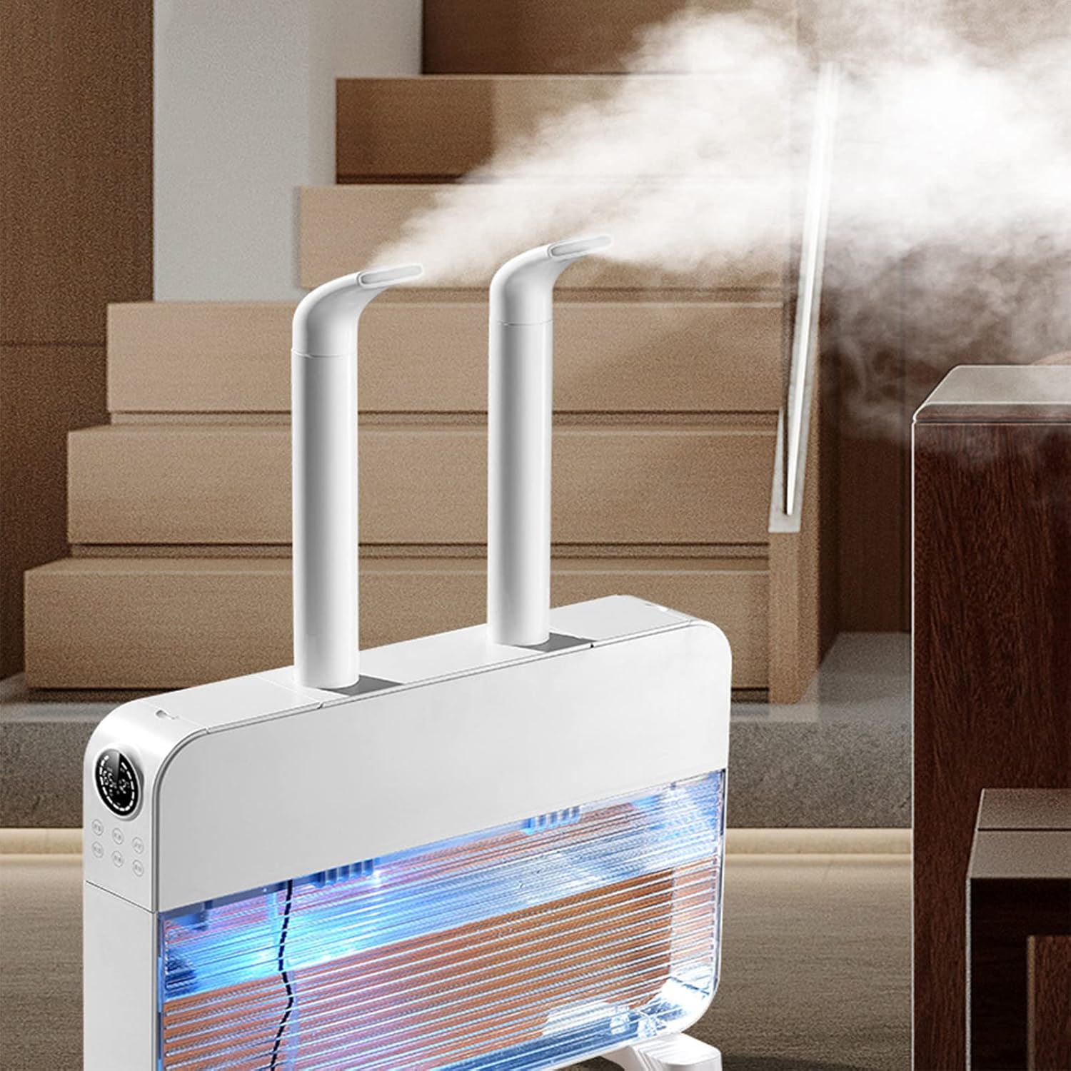 Ultra Humidifier 12L Mist for Large Room Baby Bedroom Dual Mist Nozzles Customized Humidity Sleep Mode LED Touch Display 12 Hours Timer