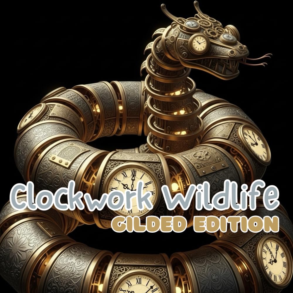 Clockwork Wildlife | Gilded Edition: Luxury Steampunk Mechanical Animal Coloring Book for Adults (Clockwork Wildlife : Luxury Steampunk Mechanical Animal Coloring Book for Adults)