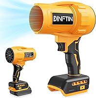 Dinftin Brushless Cordless Leaf Blower for DeWalt 20V Battery - 125 MPH 430 CFM Variable Speed, Lightweight 1.37 lbs Handheld Turbo for Lawn, Patio, Snow