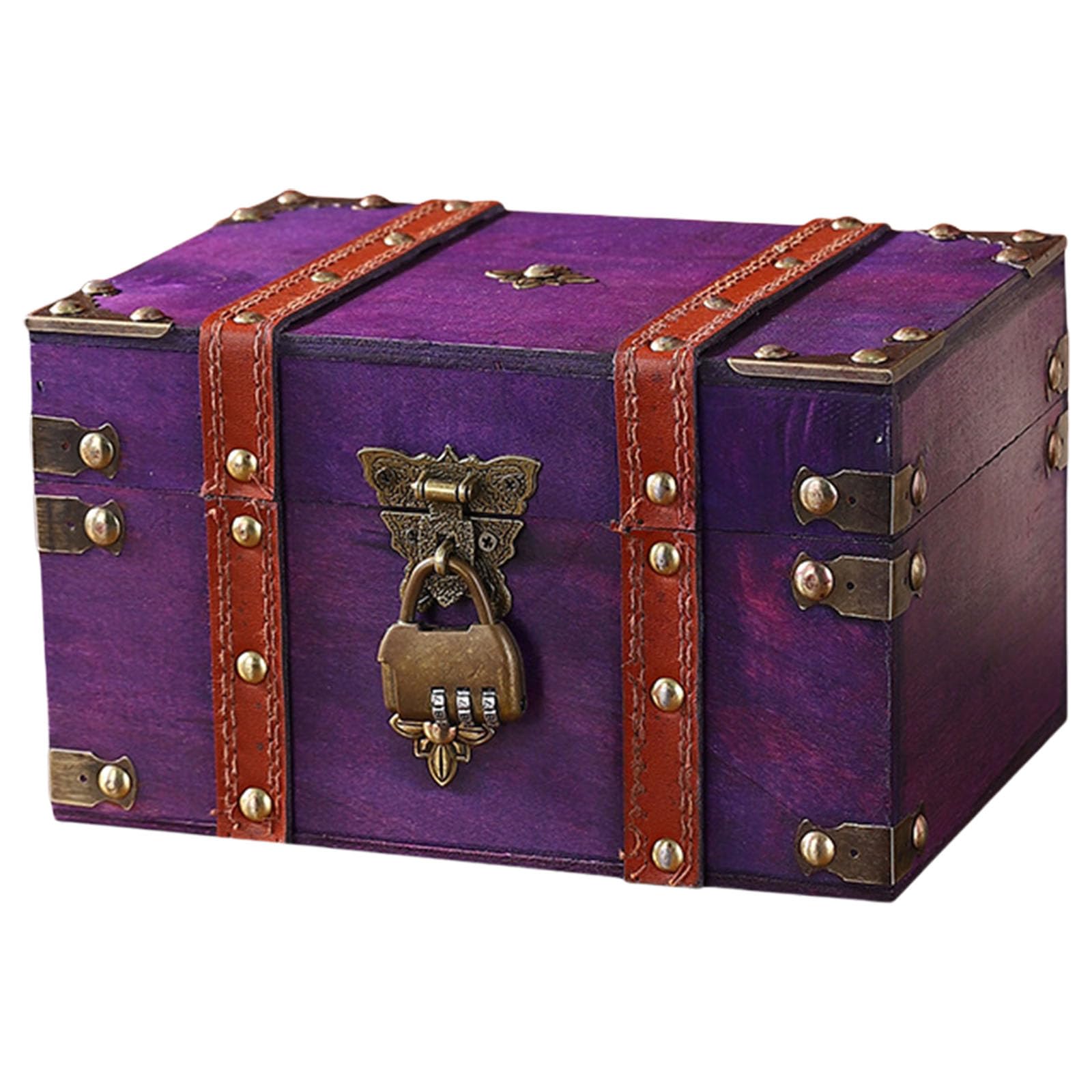 NEWFT Jewelry Organiser Antique Styles Valuables Chest Elegant Wooden Lockable Box for Storing Letter and Keepsakes Antique Styles Lockable Box