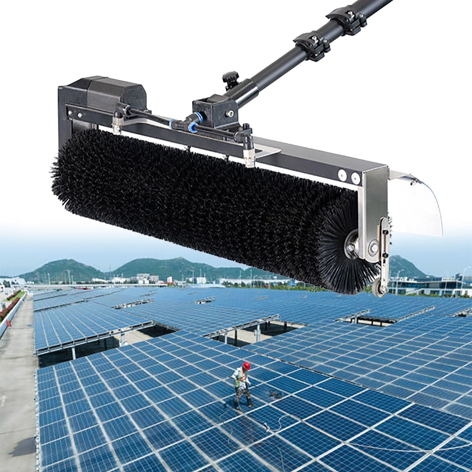 IUokLU Professional Solar Panel Cleaning Kit - 11.5ft Water Fed Rod Brush & Window Cleaner for Roof Glass - Efficient Solar Panel Maintenance Tool(size 5.5m)