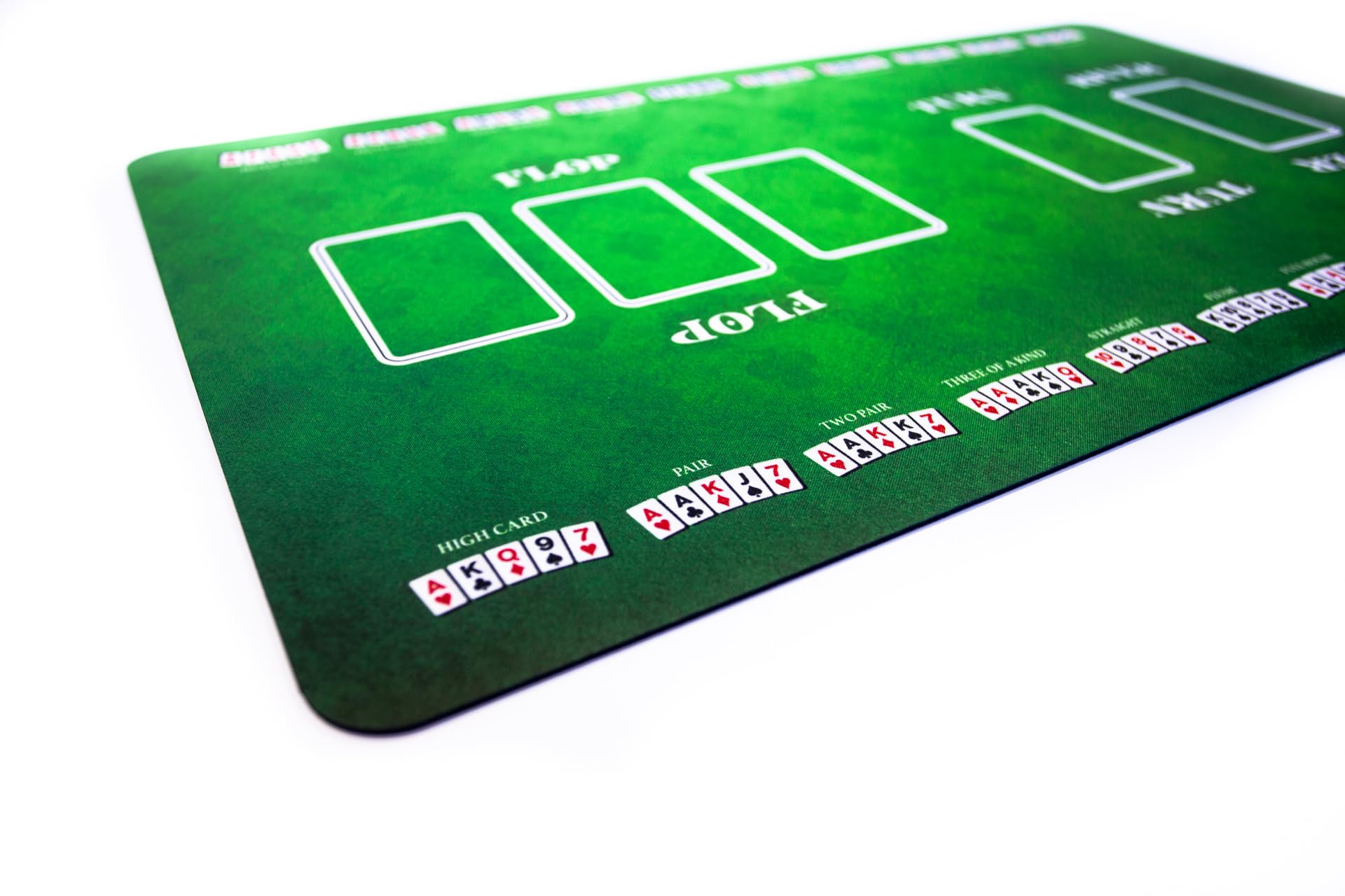 Mata gumowa kompatybilna z grą Poker - Texas Hold'em 61 x 35,5 cm, zielona