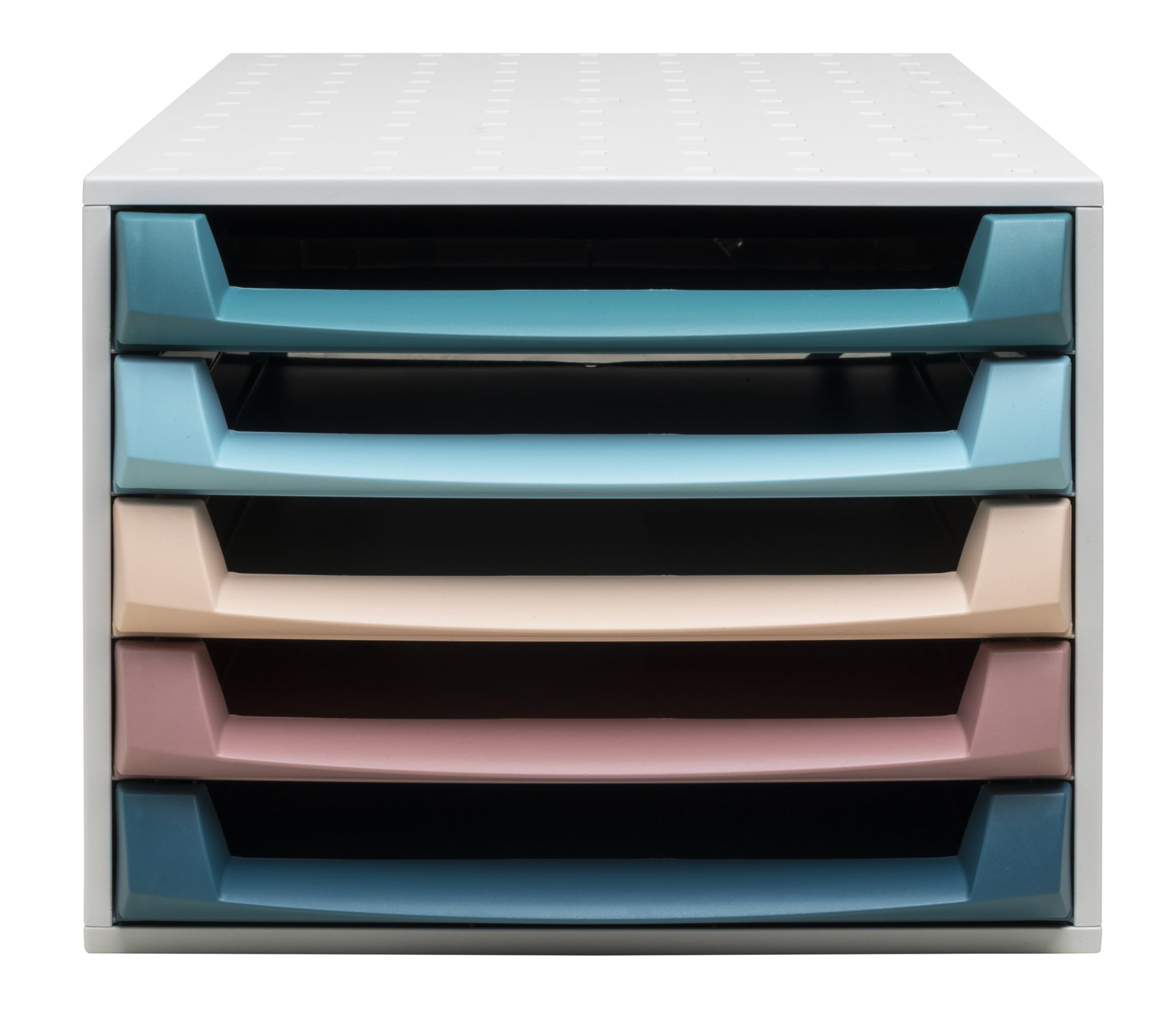 Exacompta THE BOX Skandi - Caisson De Rangement 5 Tiroirs Ouverts Pour Documents A4+ - 38,7x28,4x21,8 Cm - Multicolore