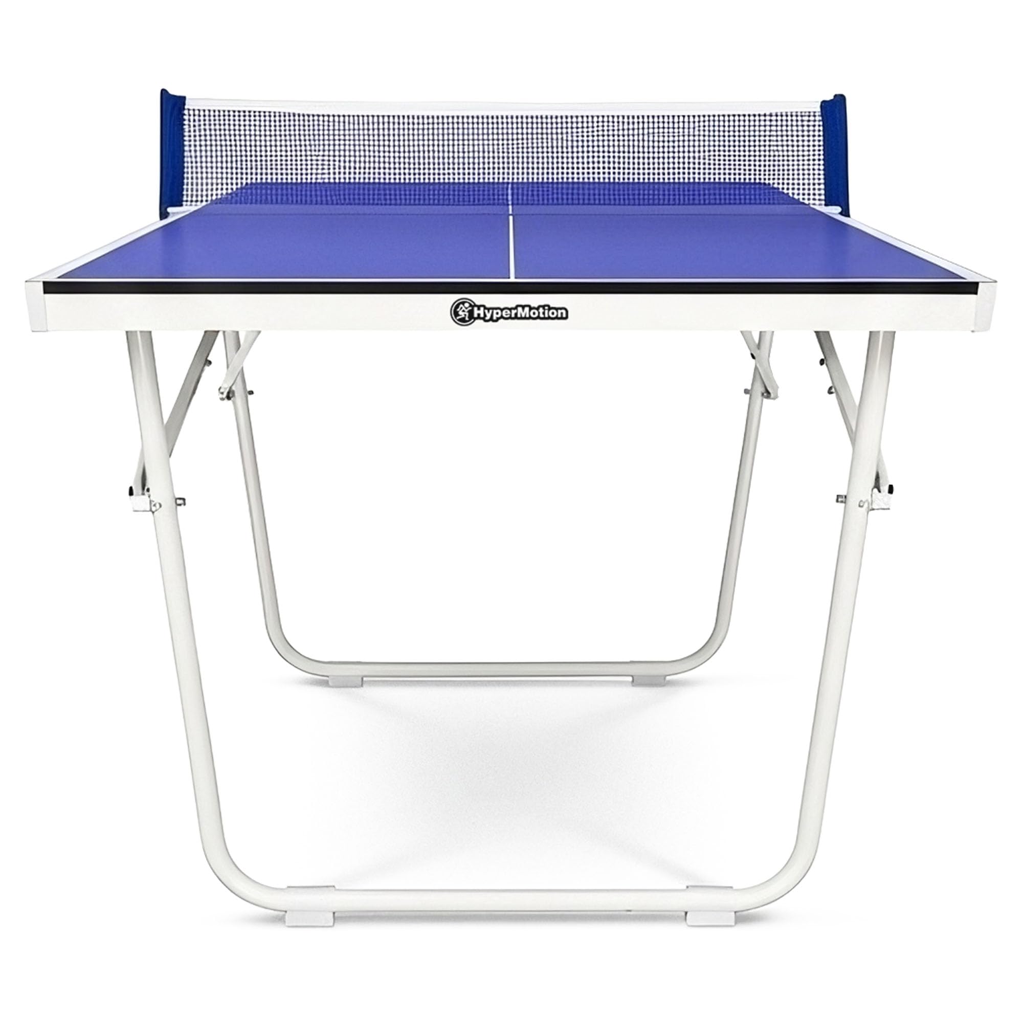 HyperMotion Mesa de Ping Pong Plegable para Casa, Mesa Compacta de Tenis de Mesa Indoor para Juego Recreativo, Diseño Ahorra Espacio con Red, 2 Palas y Pelotas, Mesa Familiar para Niños y Adultos