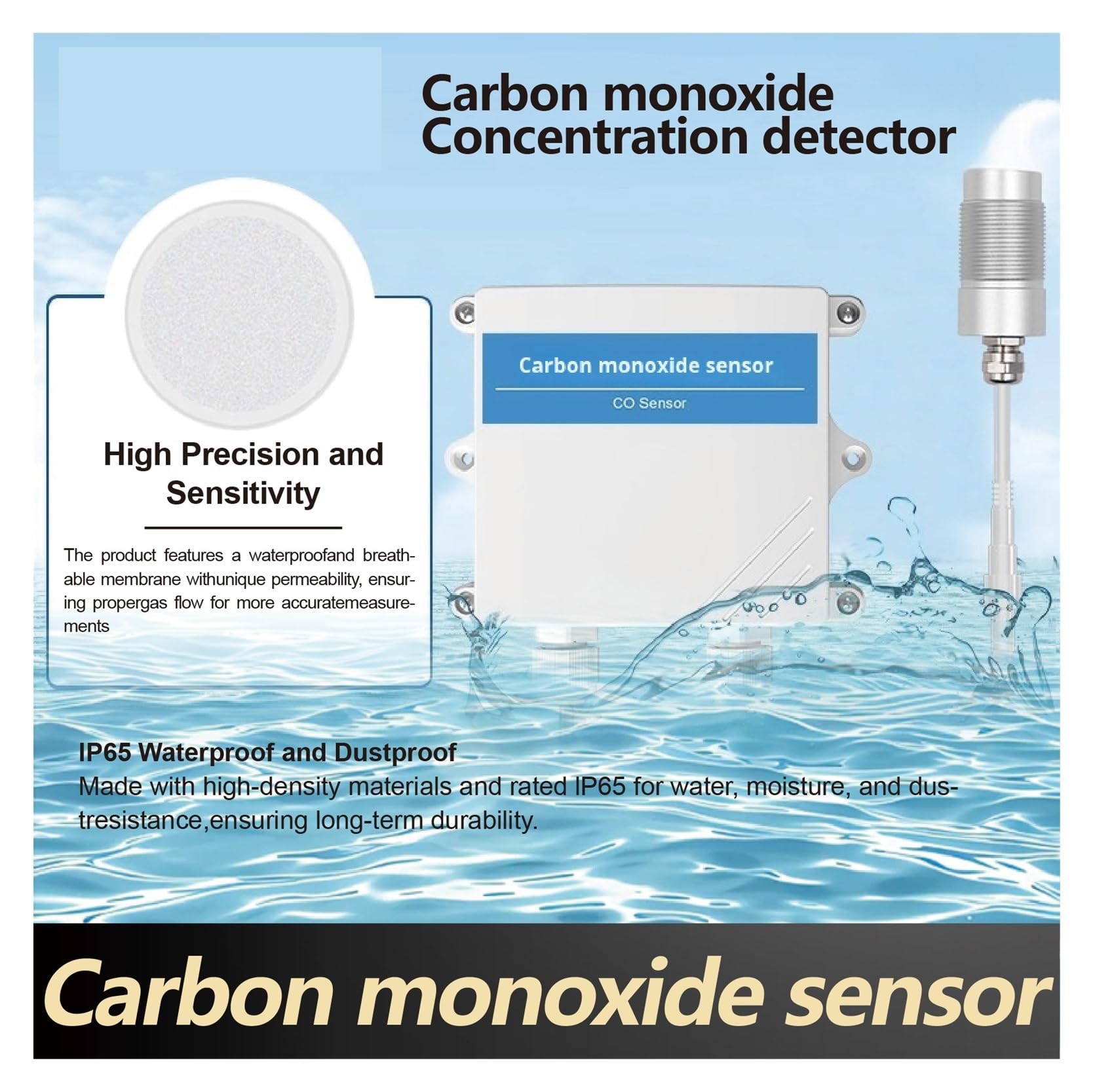 Sensore di monossido di Carbonio da Parete, rilevatore di Gas CO, trasmettitore RS485, Uscita 4-20 mA, Monitor Industriale di CO per Lavoro, casa(4-20MA 0-1000PPM)