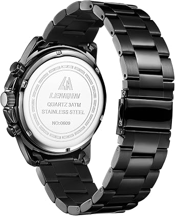 Mens Watches Chronograph Watches Men Stainless Steel Analog Quartz Watch