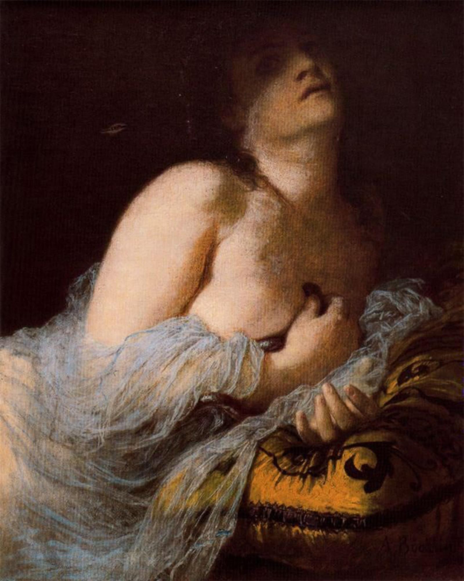 ARTXLXXBN Famous Print Painting Colorful Art Print la morte di Cleopatra Arnold Bocklin Canvas Art Decorations for Home Decor 60x90cm