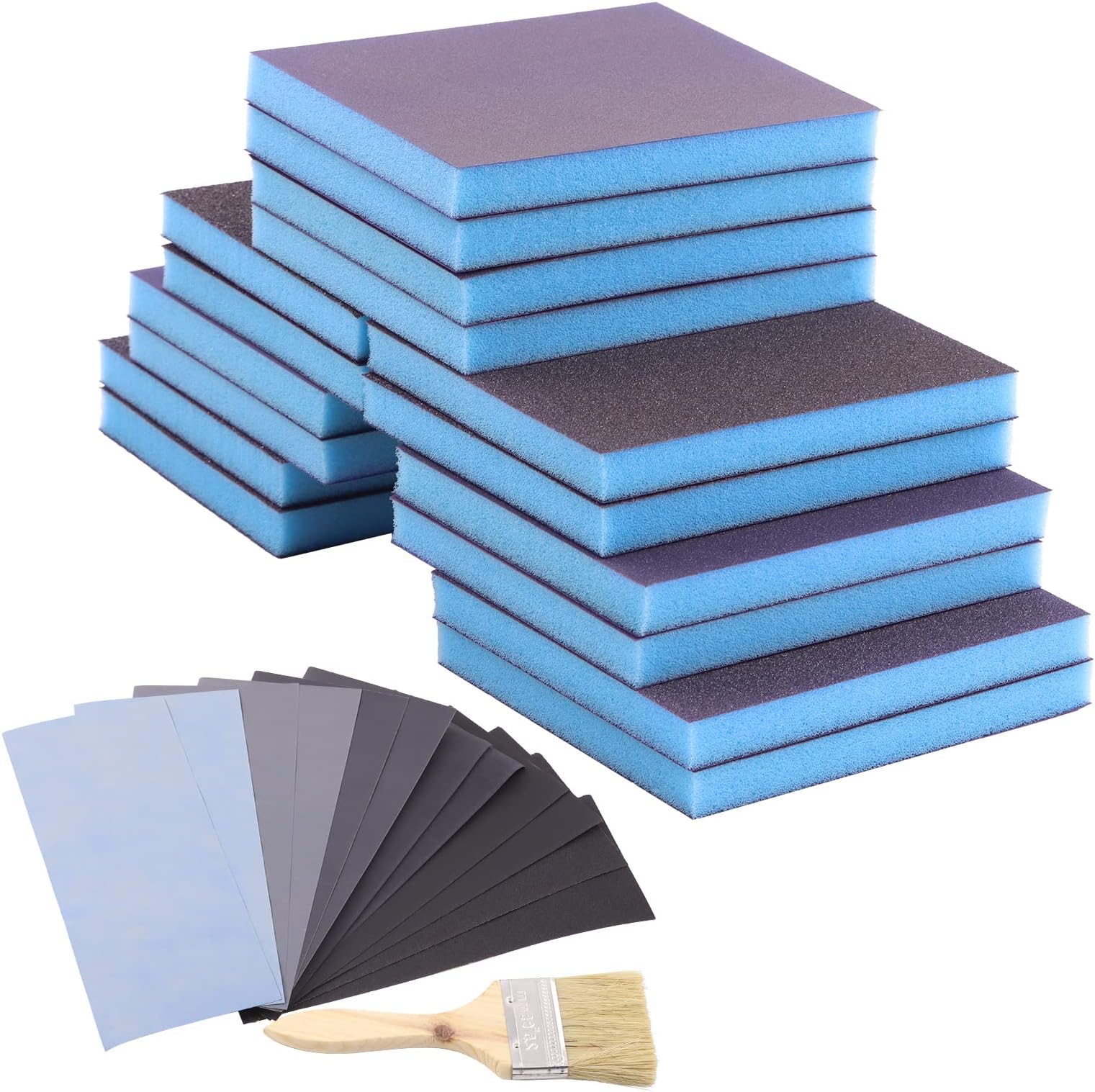 sourcing map Sanding Sponge Blocks 220Grits Medium Grit Sand Block Pad