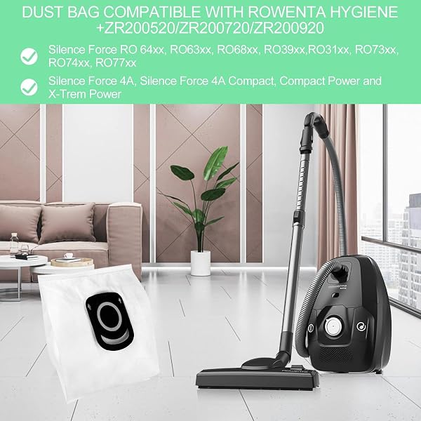 15 Bolsa de Aspiradora, Bolsas de Repuesto Compatible con Rowenta Compact Power, X-Trem Power und Silence Force (RO64xx, RO63xx, RO68xx, RO39xx), Rowenta Hygiene+ ZR200520 ZR200720 ZR200920 - 5