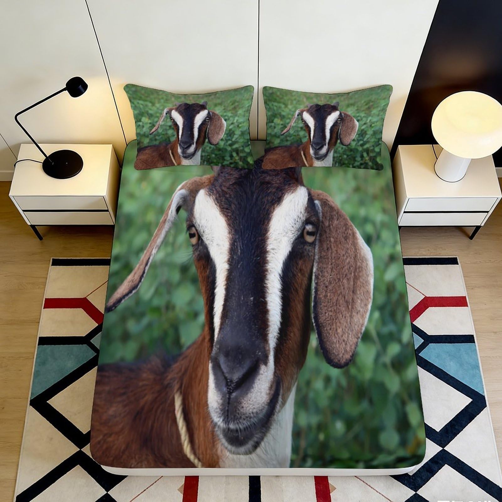 3D Printed Animal Fitted Sheet Microfiber Non-Slip Deep Pocket Animal Mattress Fitted Cover Wrap for All Age Bedroom 90x200x25cm