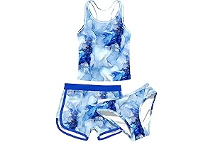 Girls Racerback Tankini Swimsuits with Shorts
