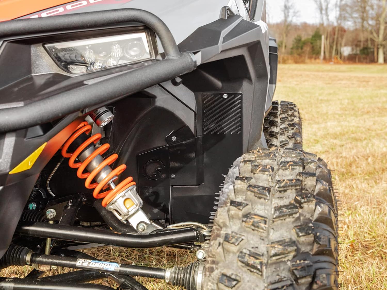 SuperATV Black Inner Fender Guards for 2016+ Polaris General | 2017+ Polaris General 4 | Bolts Directly to Frame | Aluminum Plating | Some Drilling Required | UV-Resistant Power Coating | USA Made