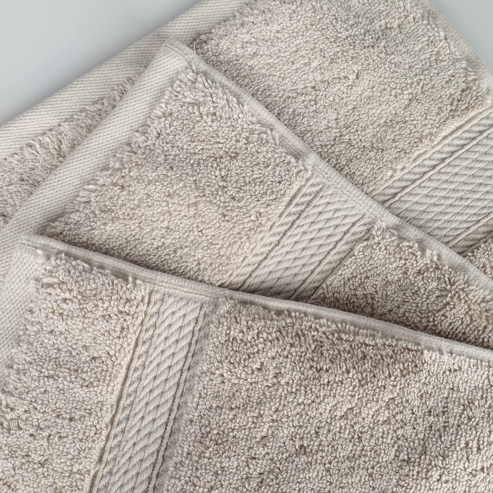 Superior - Set di Asciugamani, Cotone Egiziano, Pietra, 900 g, 3 Pezzi