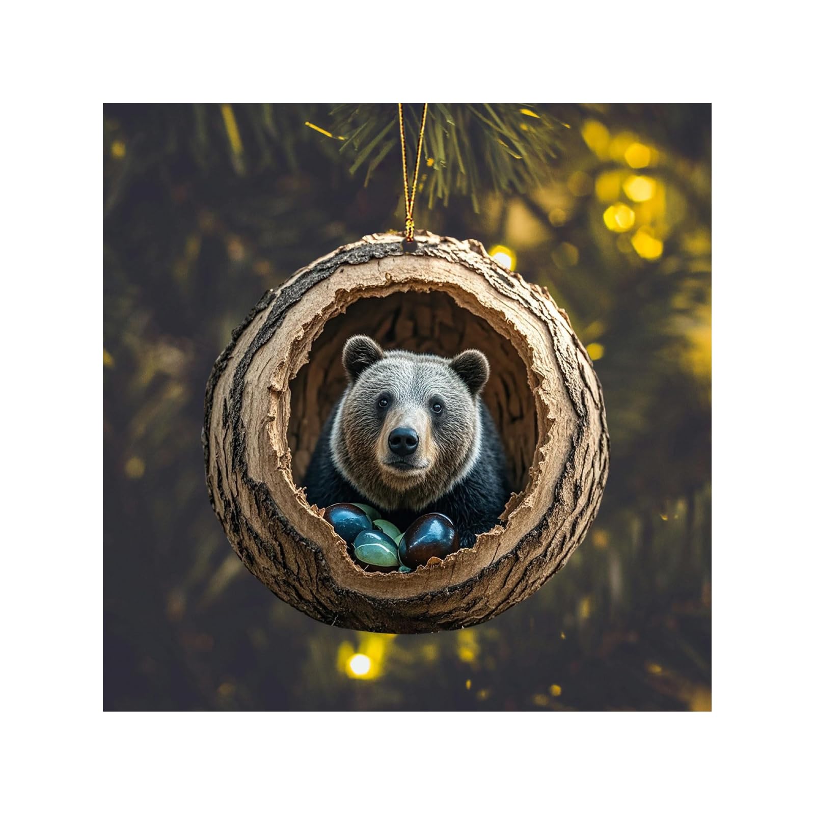 Christmas Tree Ornaments - Little Animal Pattern Acrylic Decorations for Forest Animal Lovers