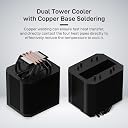 ALSEYE M90 CPU Cooler, Hidden Fan Designed Dual Tower Air-Cooled CPU Cooler with ARGB Light Effect Cover Compatible with Both Intel and AMD Platform, LGA1700 Supported (M90 Black) gallery image