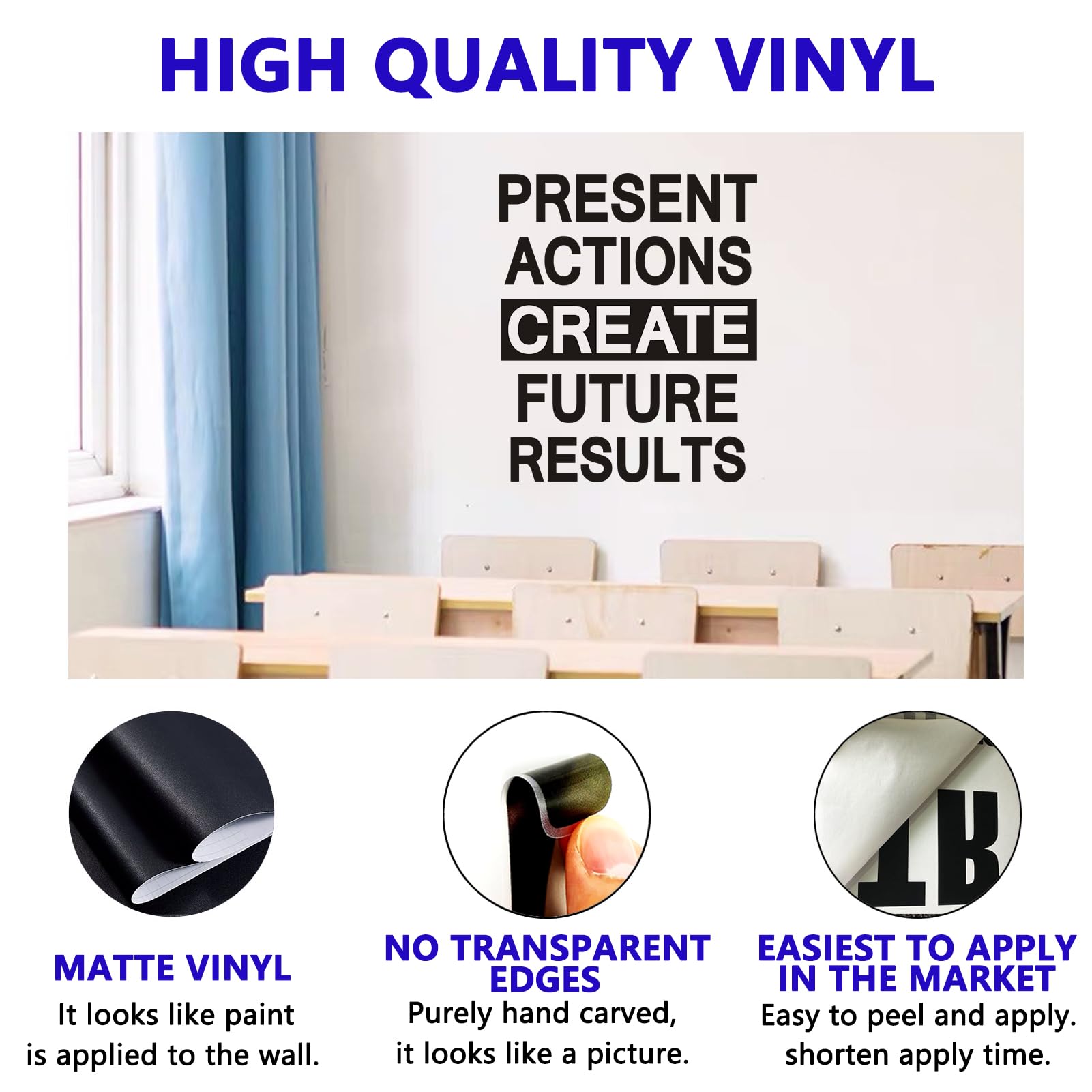 Inspirational Quotes Wall Stickers for Gym: Office Motivational Positive Vinyl Art Wall Decals for Classroom School Bedroom Living Room - Image 2