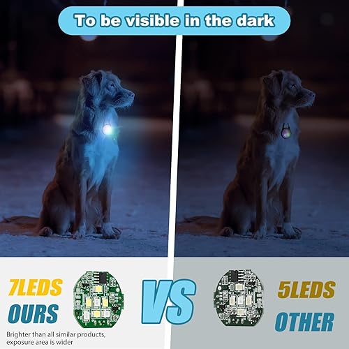 Miniatura 6 de Luces de perro con 4 modos para caminar por la noche luz impermeable IP68 luces de collar de perro recargables de alta capacidad para la noche