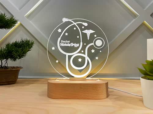 Doctor Night Light, Personalized Doctor Name Lamp, Original Medical Night