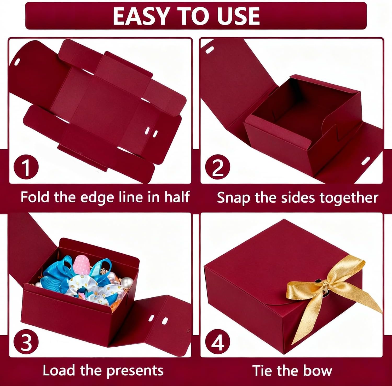 WLUSEAXI 12 Pack Small Gift Boxes with Lids for Presents, Red Gift Boxes image 5