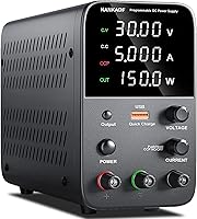 Vista 8 de Fuente de alimentación de CC variable, fuente de alimentación de banco con perilla de ajuste del codificador, botón de activación/desactivación