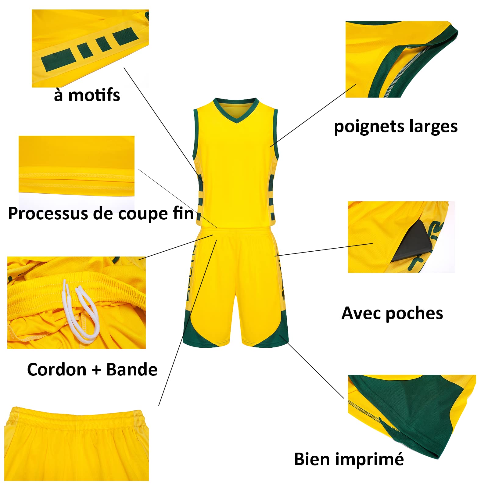 Maillots De Basketball Personnalisé Hommes Adulte Enfant Basketball pour Enfants Jersey Sweat-Shirt Femmes Basket Maillots Ensemble