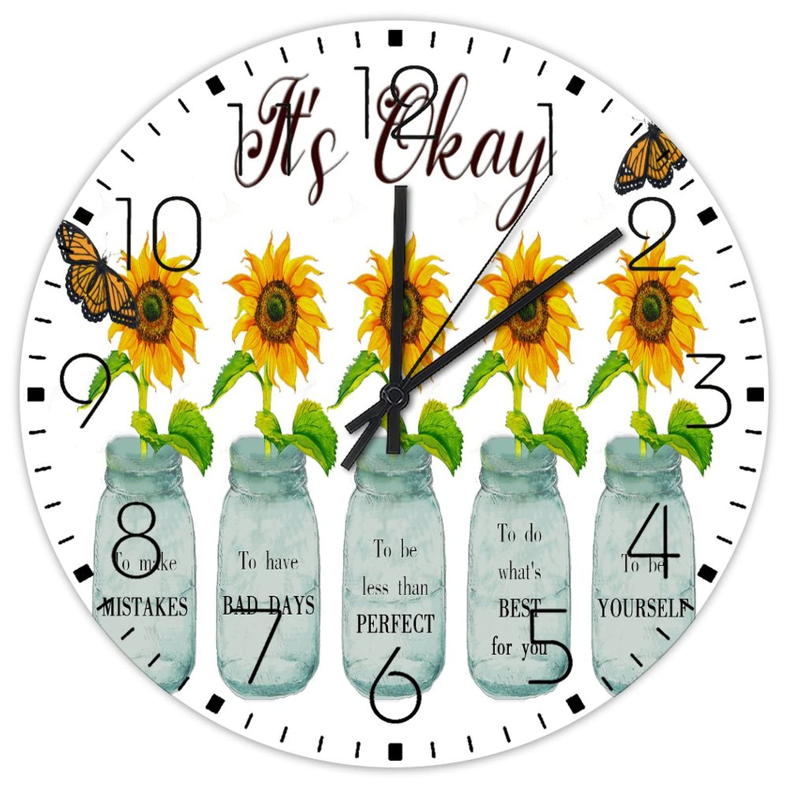 Horloge murale sans tic-tac en bois ronde pour retrouver le sommeil et la concentration