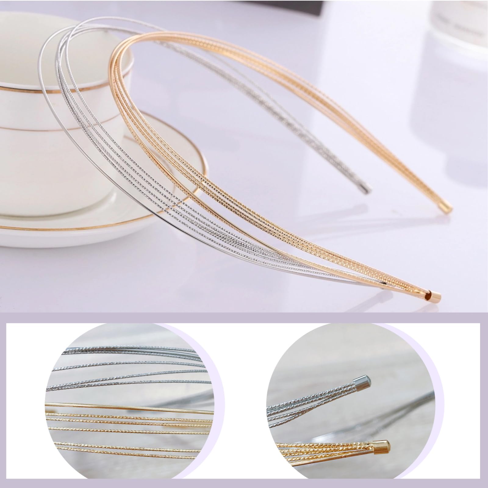 Fascia per capelli intrecciata in filo metallico - Oro/Argento/Colori misti - Italia