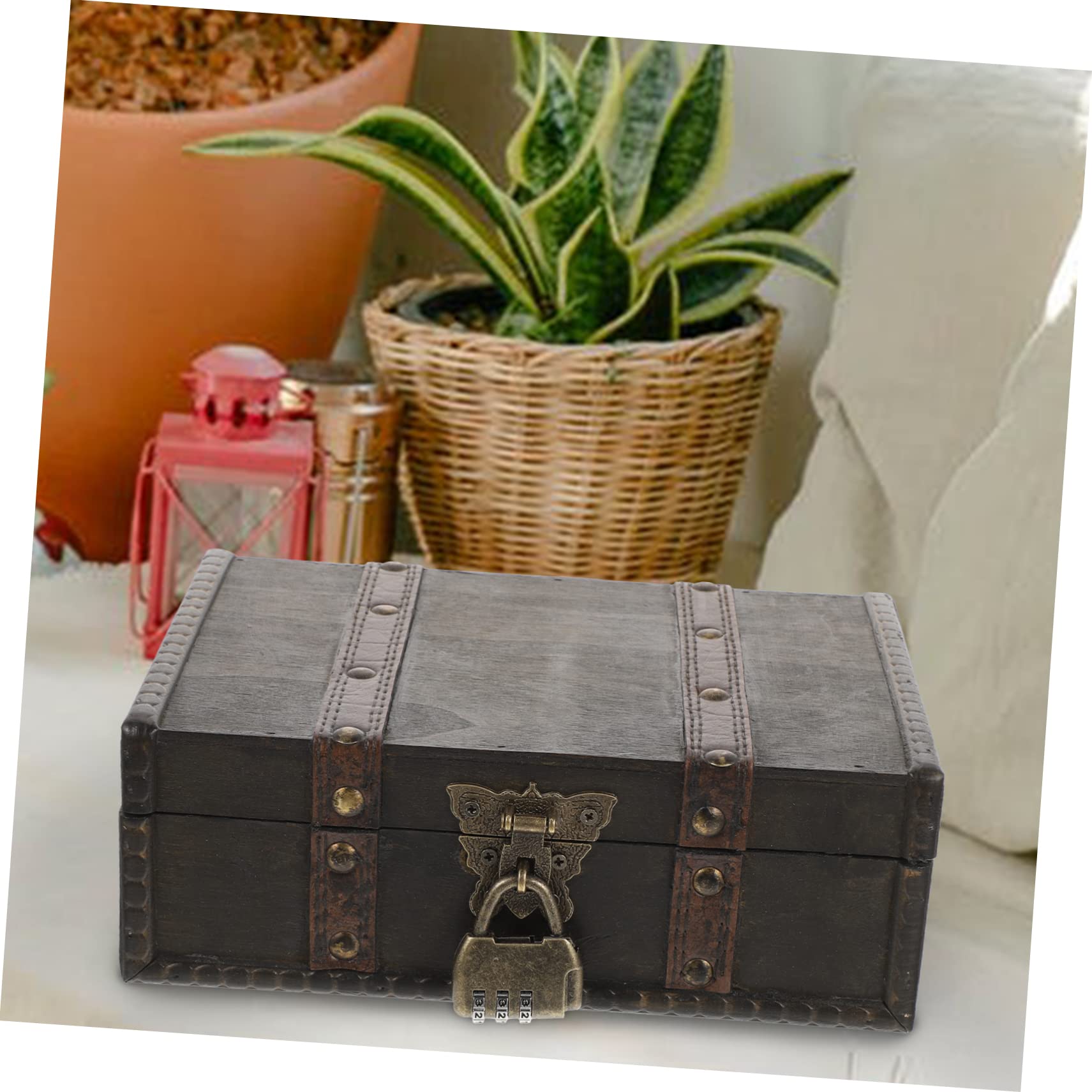 Levemolo Antike Schmuckschatulle mit Zahlenschloss Tragbar für Schmuck und Diamanten Vintage Optik Ausreichend Platz fürs Schlafzimmer