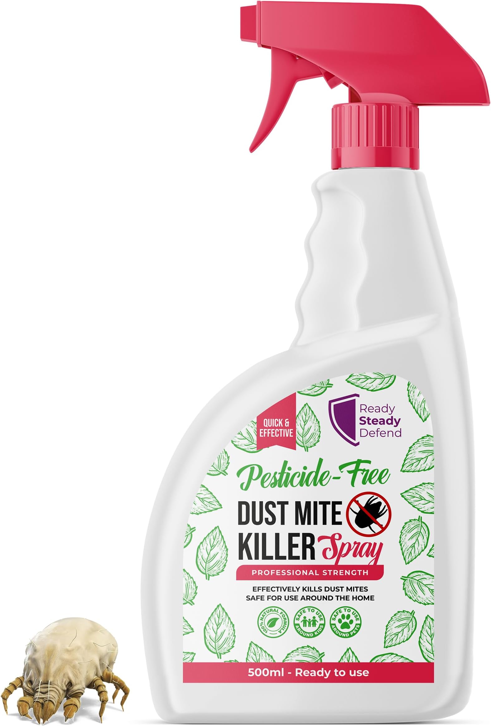 Dust Mite Killer Spray 500ml - Advanced Pesticide-Free Formula, Professional Strength for Home Use, Eco-Friendly, Effectively Targets Dust Mites and Various Insects, Safe and Powerful Pest Control