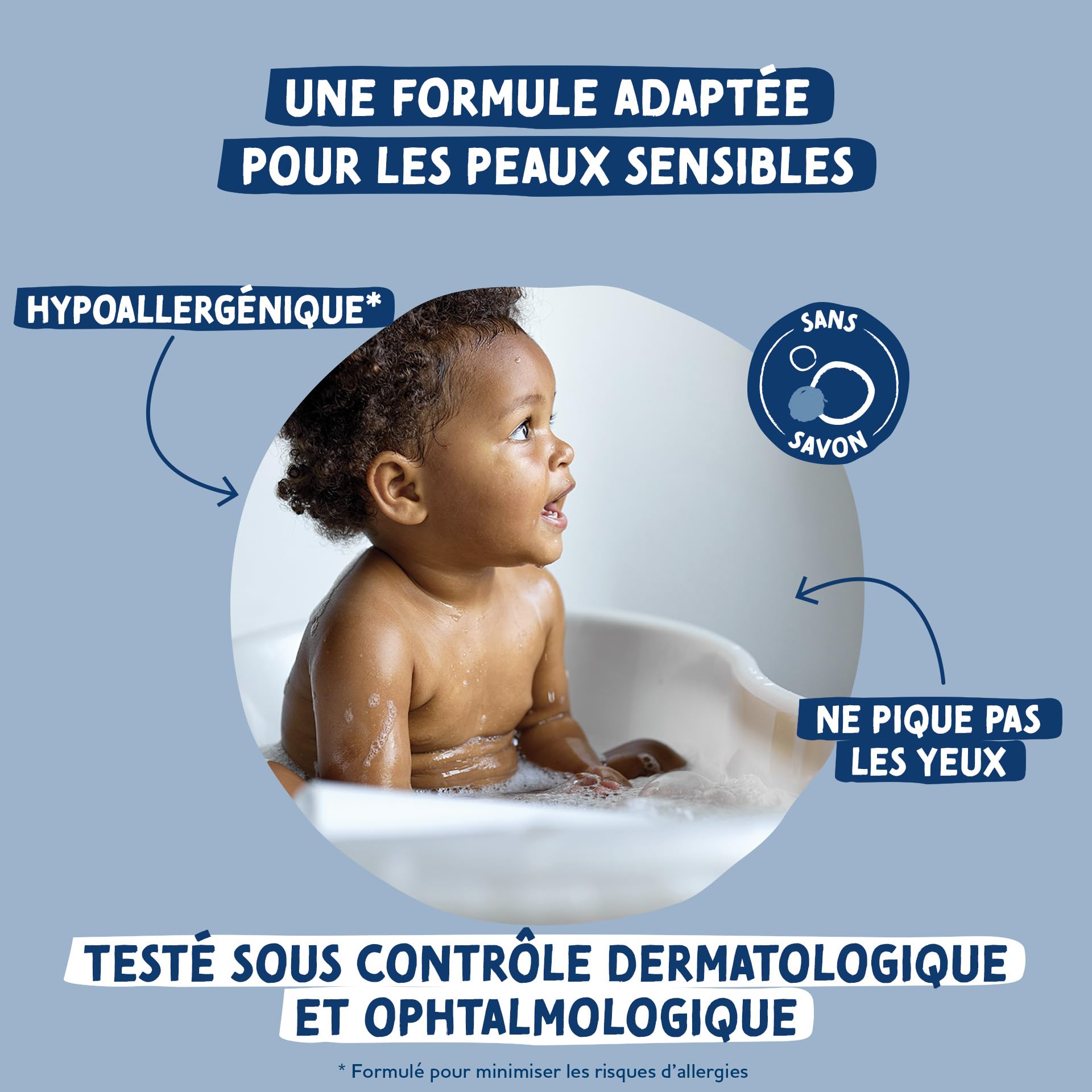 DODIE Gel Lavant 3 en 1 (500 mL) - Nettoyant Visage, Corps et Cheveux - 92% d’ingrédients d’origine naturelle, Hypoallergénique - Dès la naissance