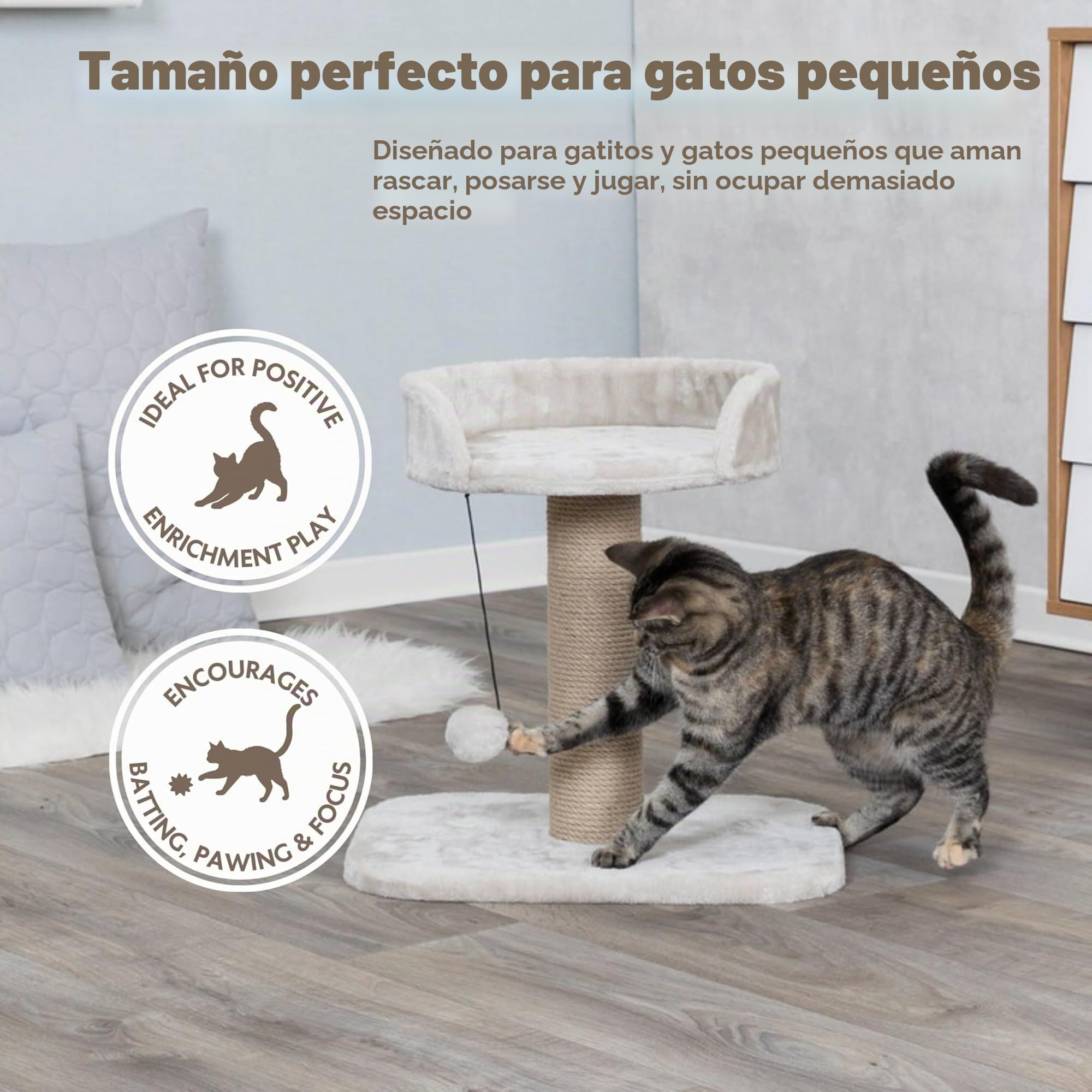 Trixie Poste Rascador de Gatos - Rascador Arbol para Gatos Rascador Mica 46 cm Gris Claro