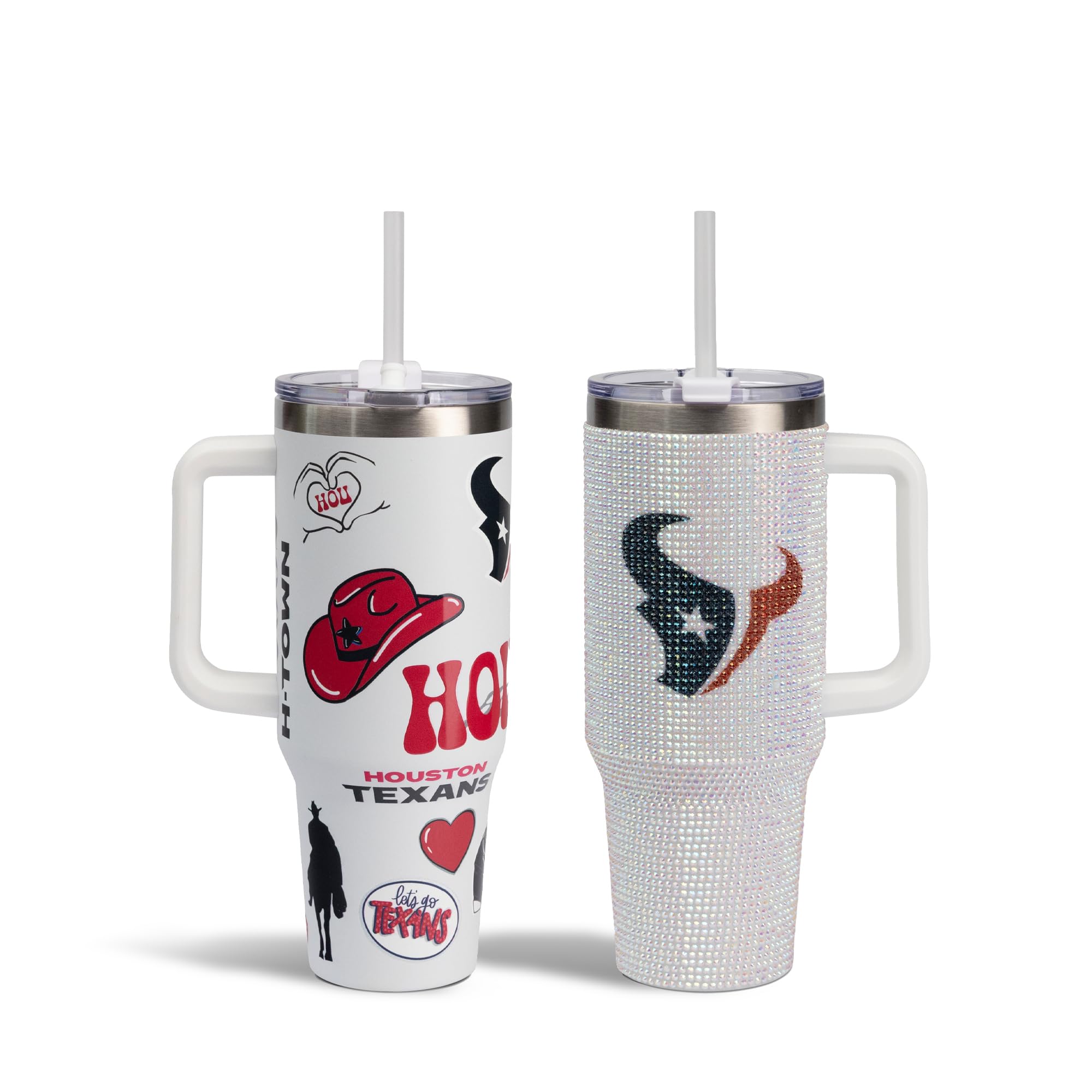 The Memory Company Officially Licensed 2-Pack Game Day Tumblers Team Spirit/Bling, Houston Texans