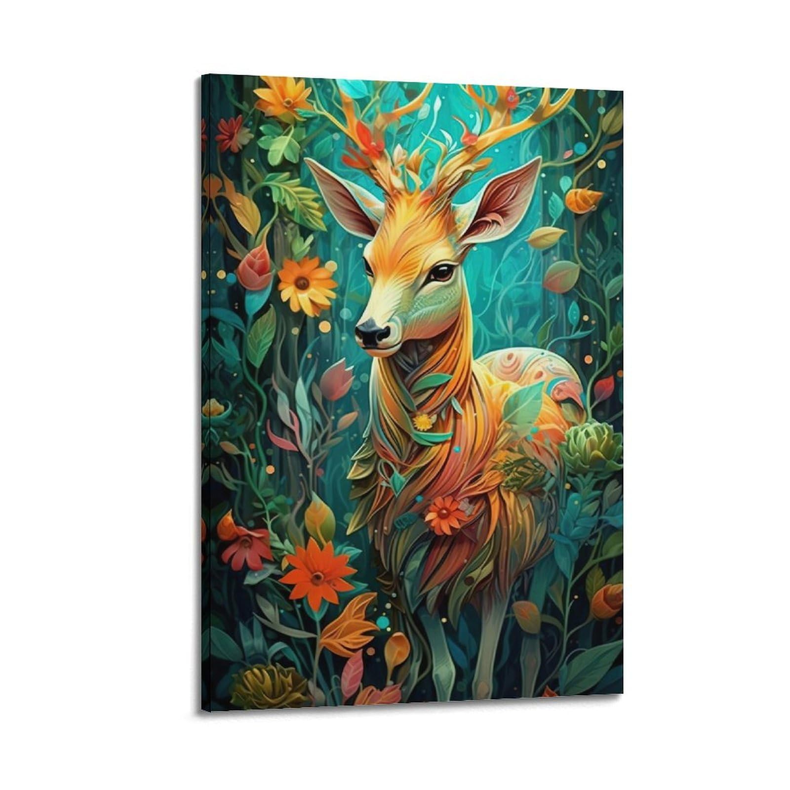 HUIYHB Animal Poster Deer in The Woods Poster Decorative Painting Canvas Wall Posters And Art Picture Print Modern Family Bedroom Decor Posters 20x30inch(50x75cm)