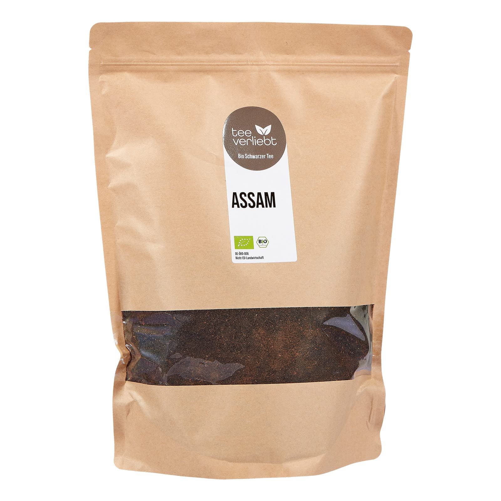 FRUTEG Té de Assam orgánico suelta 1000 g | Té negro perdedor orgánico de la India - Taste Malty-Aromatic | Fichos de oro naranja - aroma sólido | 1 kilogramo