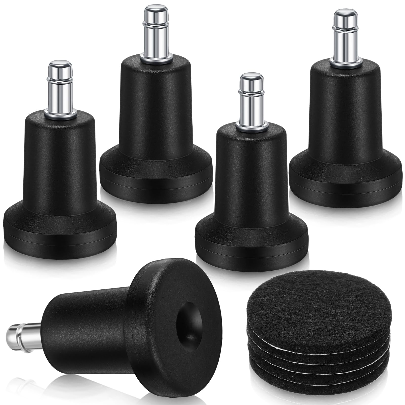 Outus 5 Pieces Bell Glides Replacement Office Chair Wheels Stopper Office Chair Swivel Caster Wheels Stool Bell Glides with Separate Self Adhesive