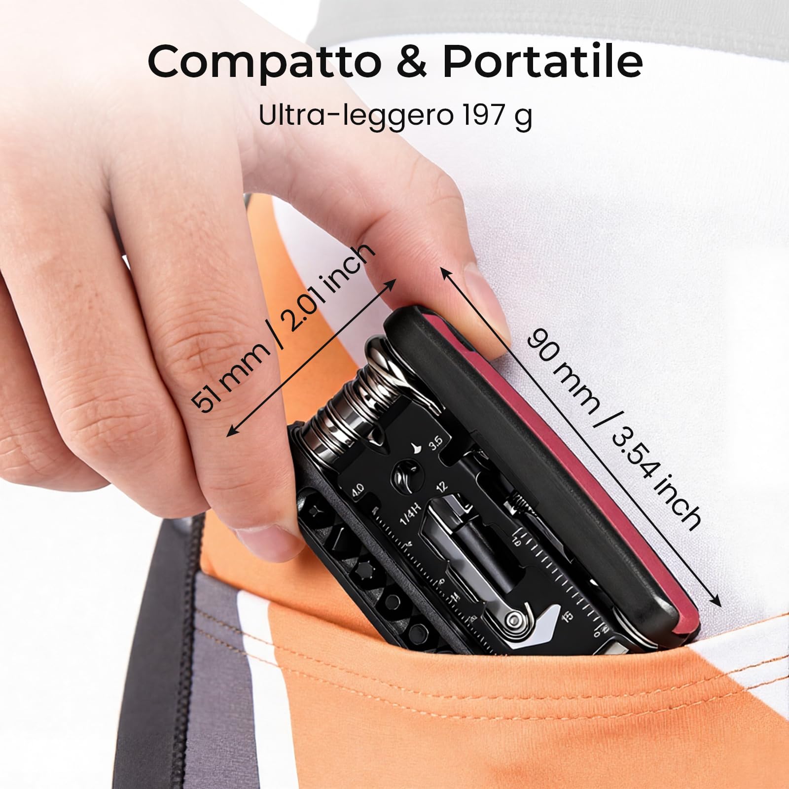 Kit di Riparazione Bici Multifunzione, 25 in 1 Attrezzo Pieghevole, Kit di Strumenti per Emergenze Outdoor, Set di Attrezzi per Biciclette da Strada e Mountain Bike