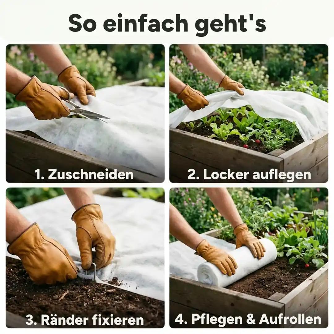Florade Abdeckvlies & Wachstumsvlies | Gartenvlies UV-stabilisiert, atmungsaktiv & witterungsbeständig | 19 g/m² Leichter & 30 g/m² stärkerer Schutz | Breite 1,6 & 3,2 m, bis 100 m am Stück