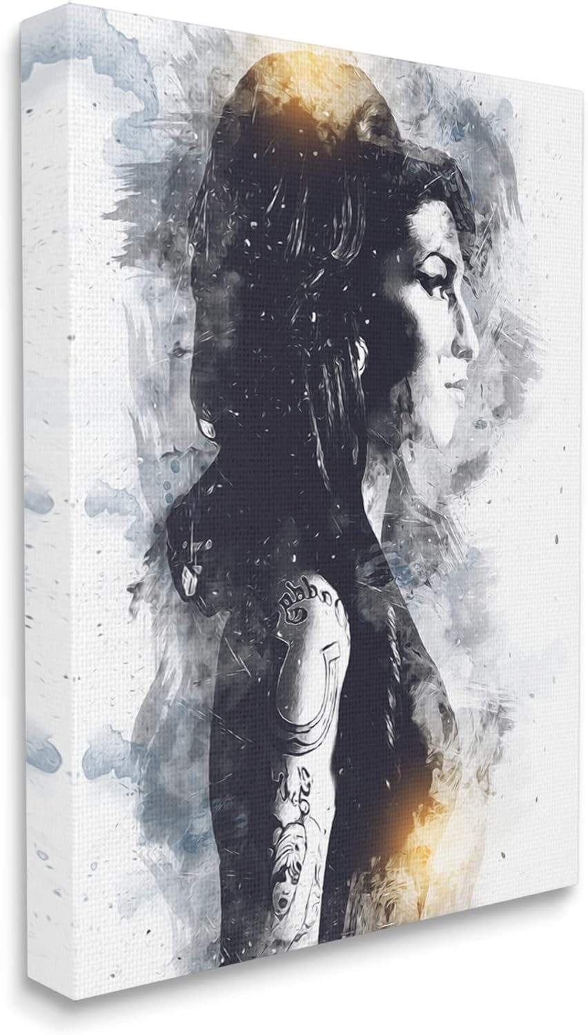 Stupell Industries Amy Winehouse Modern Abstract Pattern Portrait Famous Figure, Designed by Birch&Ink Canvas Wall Art, 16 x 20, White