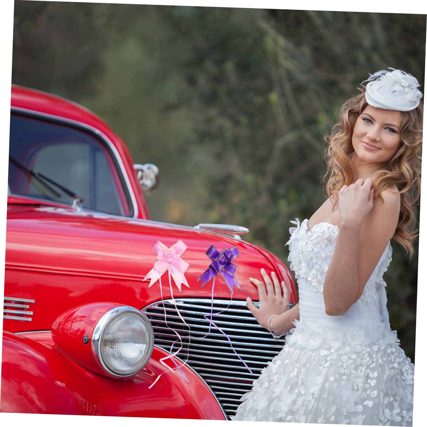 30pezzi Decorativi Bows Raso Con Dorato Eleganti Fiocchi Per Decorazione Auto Matrimoniale Vari Facili Da Usare Perfetti Per Feste e Pacchetti