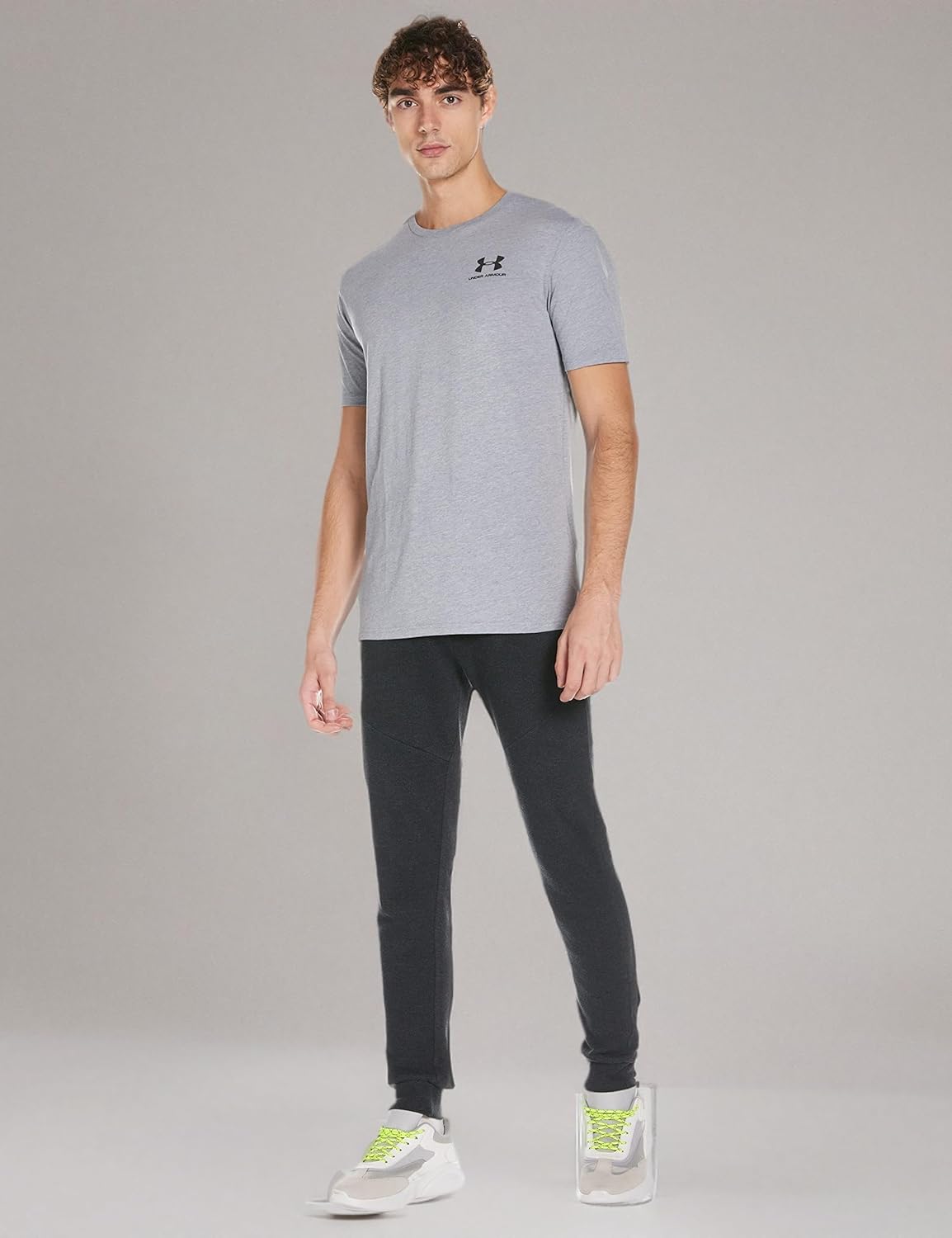 Under Armour Men's UA Sportstyle Left Chest Short Sleeve Shirt XXLT Gray - Image 3