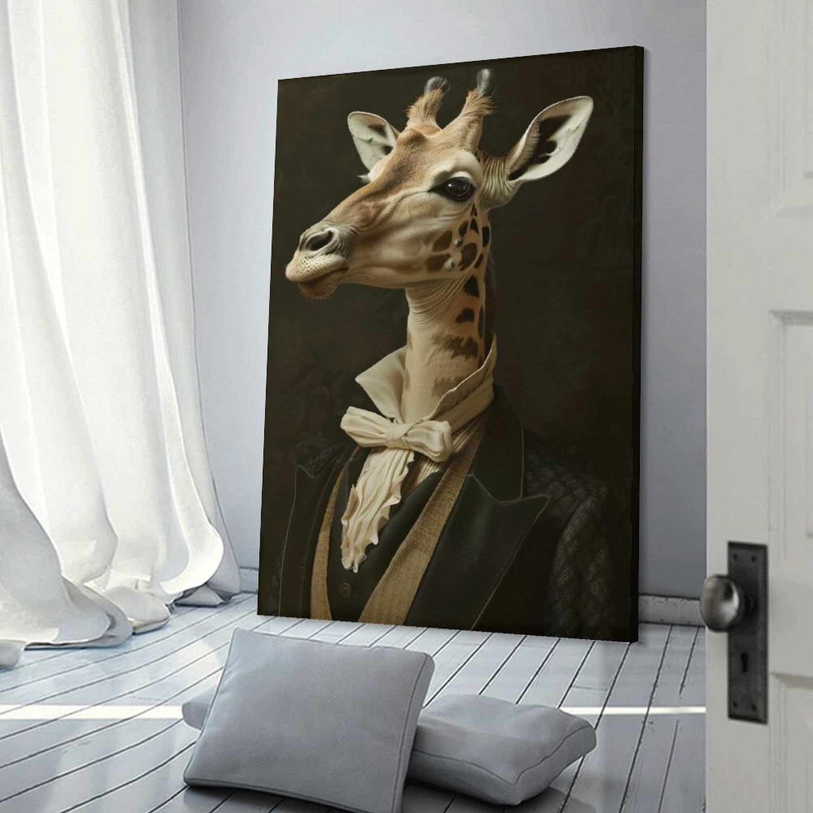 Junmoney Dapper Giraffe Portrait Home Decor Wall Art 20x30inch(50x75cm), for Living Room, Lounge Or Sitting Room, A Home Accent with Warm Character