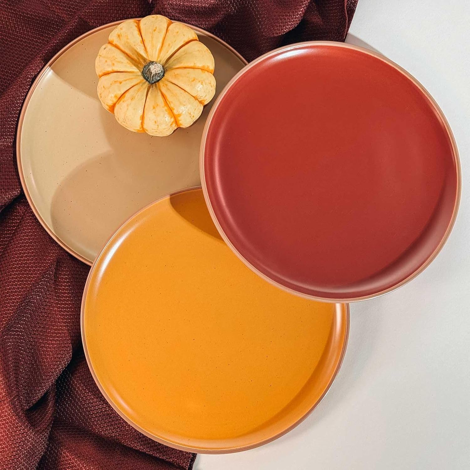 Mora Ceramic Artisan Matte Dinner Plates Set of 6, 10 inch Dish Set - Microwave, Oven, and Dishwasher Safe, Scratch Resistant, Modern Rustic Dinnerware- Kitchen Porcelain Serving Dishes