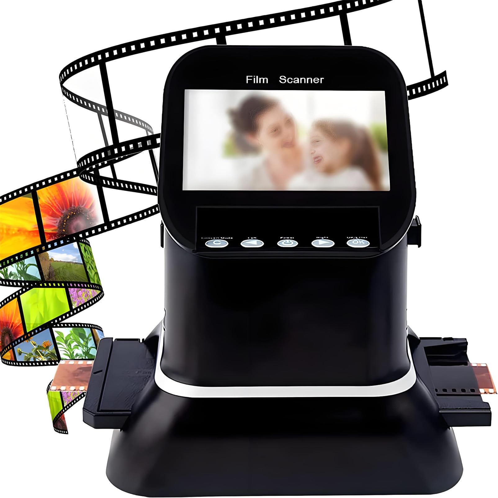 Film Slide Scanner, Digital Film Converter, Convert 35mm, 135, 126, 127 Negative & Slides to Digital JPEG 120 High Resolution Film Scanner, 1080P LCD Screen-image-15