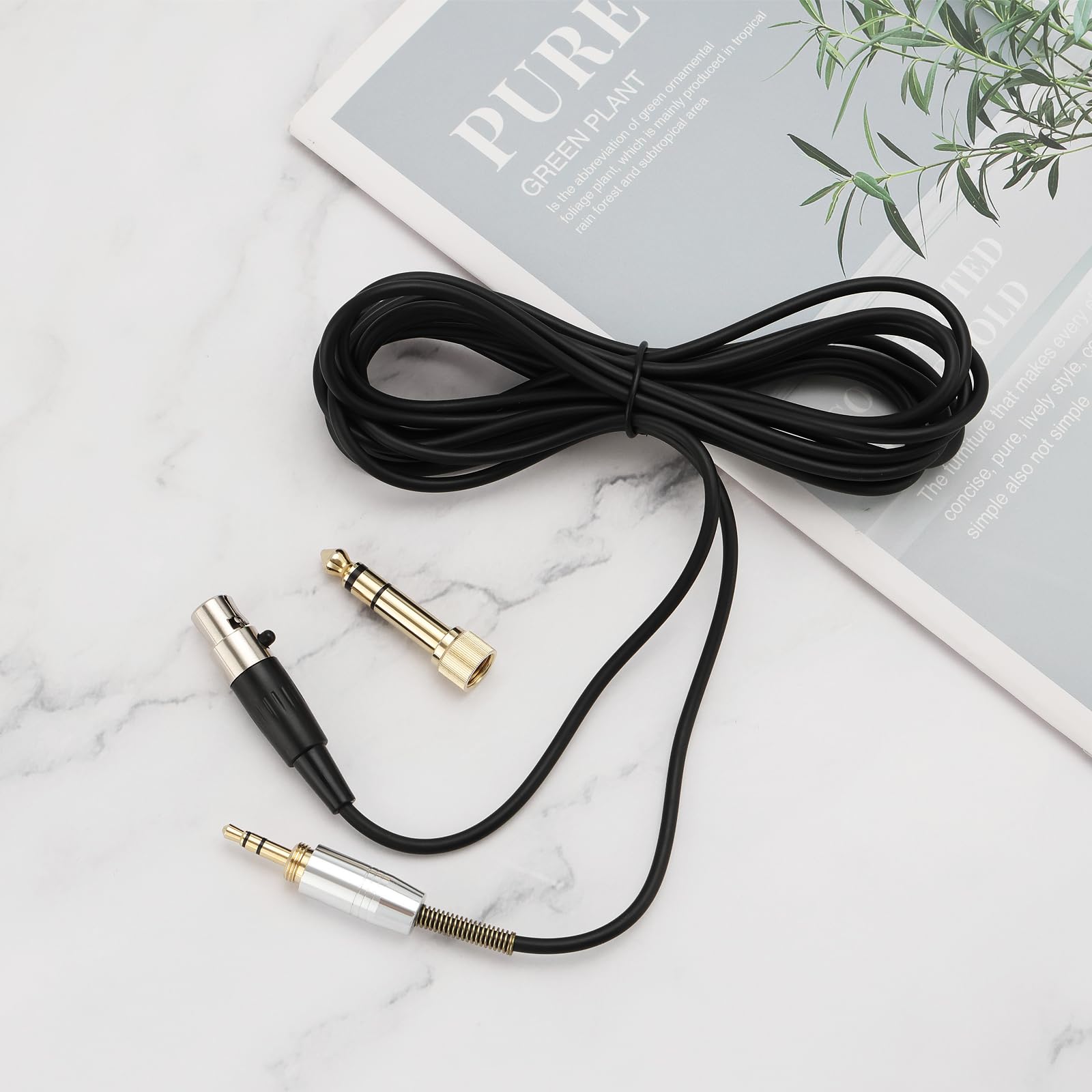 Cable de audio de 3 m Mini-XLR a 3,5 mm y 6,35 mm, cable de extensión de auriculares TPE, compatible con AKG K240 Q701 K702 K141 K171 M220