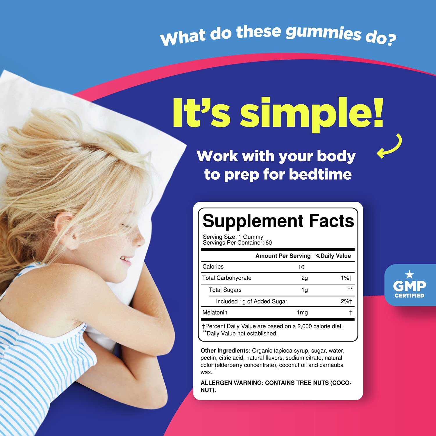 Buy Kids Melatonin 1mg Gummy Vitamins Pure Melatonin Gummies for Kids