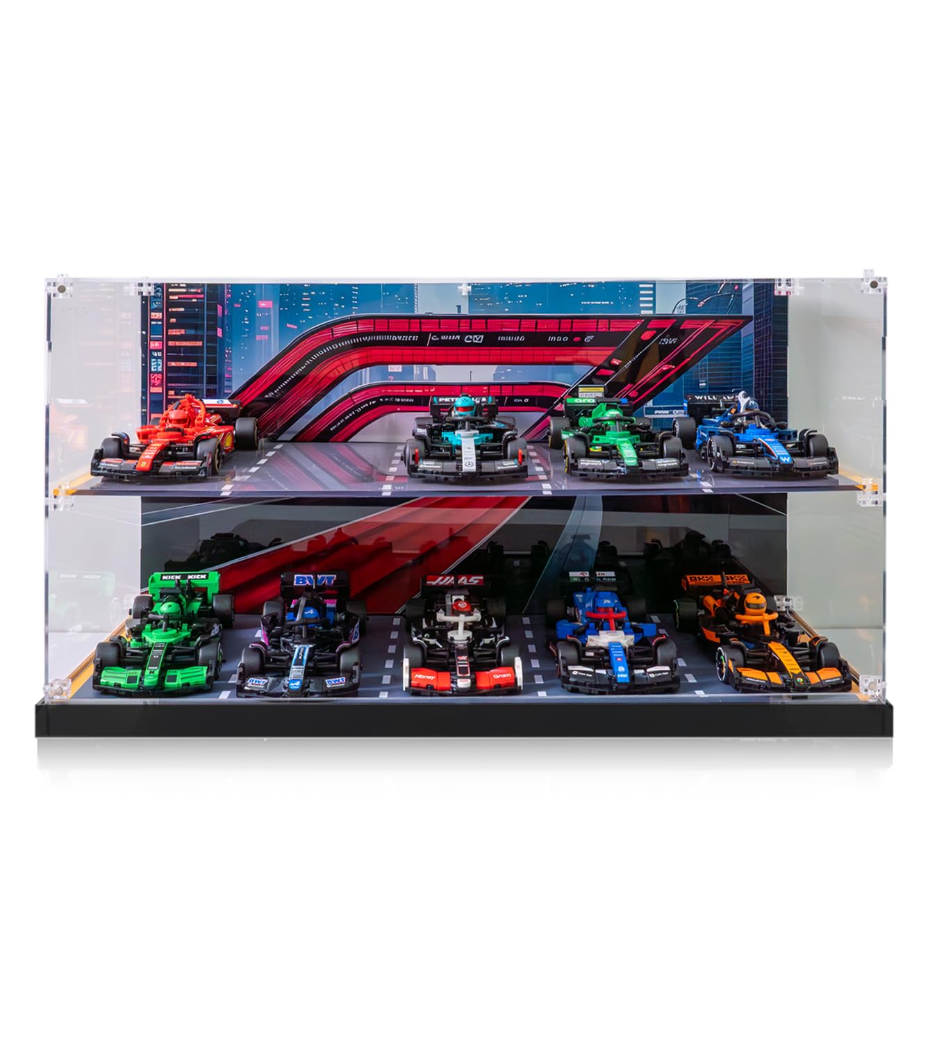 Acryl Vitrine für Lego Speed Champions 10-in-1 F1 Car 77242,77243,77244,77245, Organisation Vitrine für Lego Vitrine 77246,77247,77248,77249,77250,77251(Nur Display Case,Kein Modell)