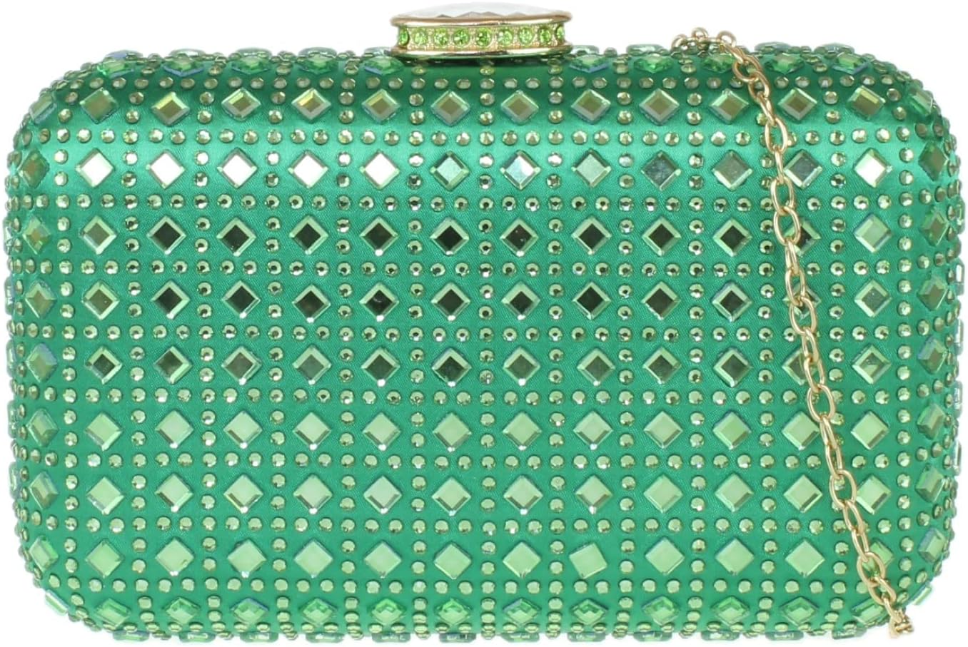 Girly HandBags Womens Beaded Rhinestones Compact Clutch Bag