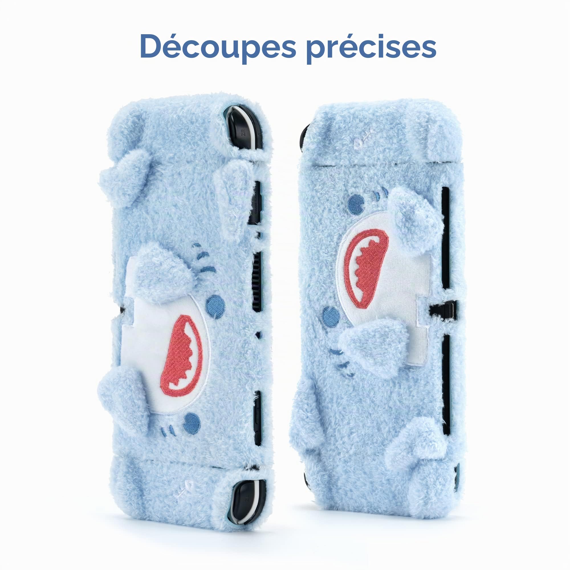 GeekShare Cute Plush Case - Étui Absorbant Les Chocs et résistant aux Rayures Compatible avec la Console Switch OLED et Joy Con - Plush Shark