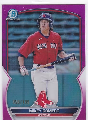 2023 BOWMAN CHROME MIKEY ROMERO 199 PURPLE REFRACTOR RC ROOKIE CARD